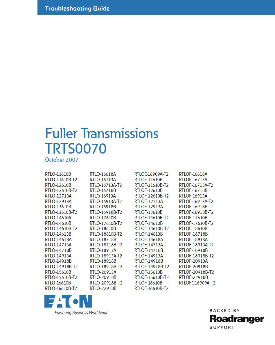 eaton rtlo 16618a transmission service manual