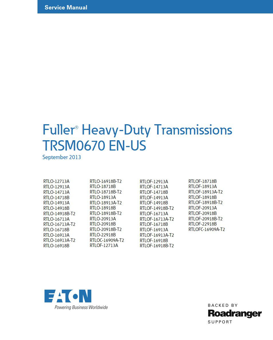 eaton rtlo 16713a transmission service manual