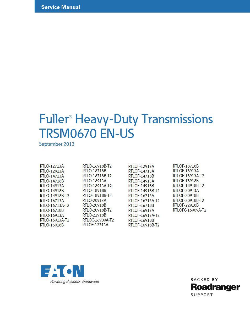 eaton rtlo 18913a t2 transmission service manual