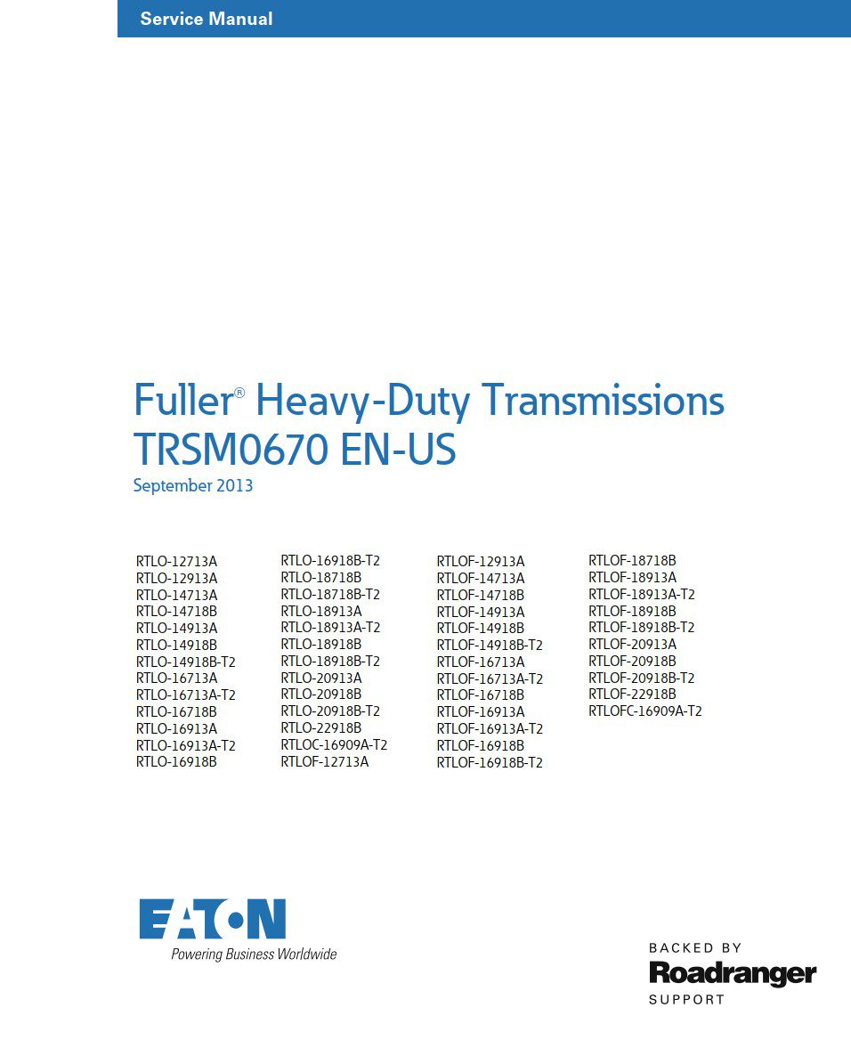 eaton rtlo 18913a transmission service manual