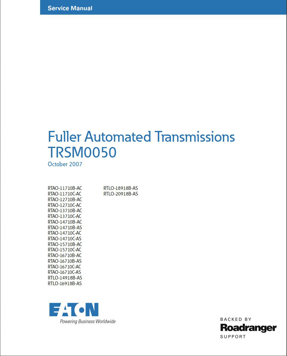 eaton rtlo 18918b as transmission service manual