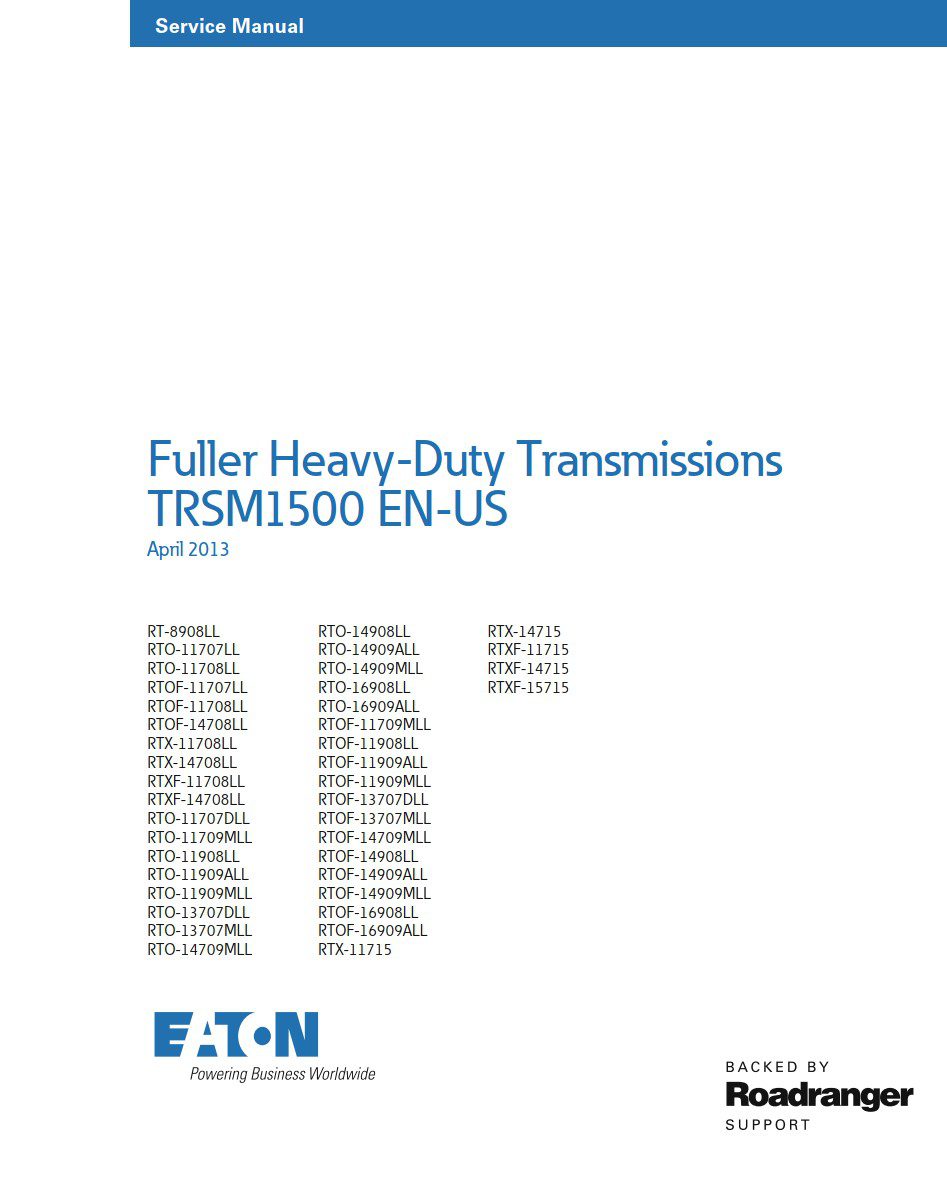 eaton rto 13707mll transmission service manual