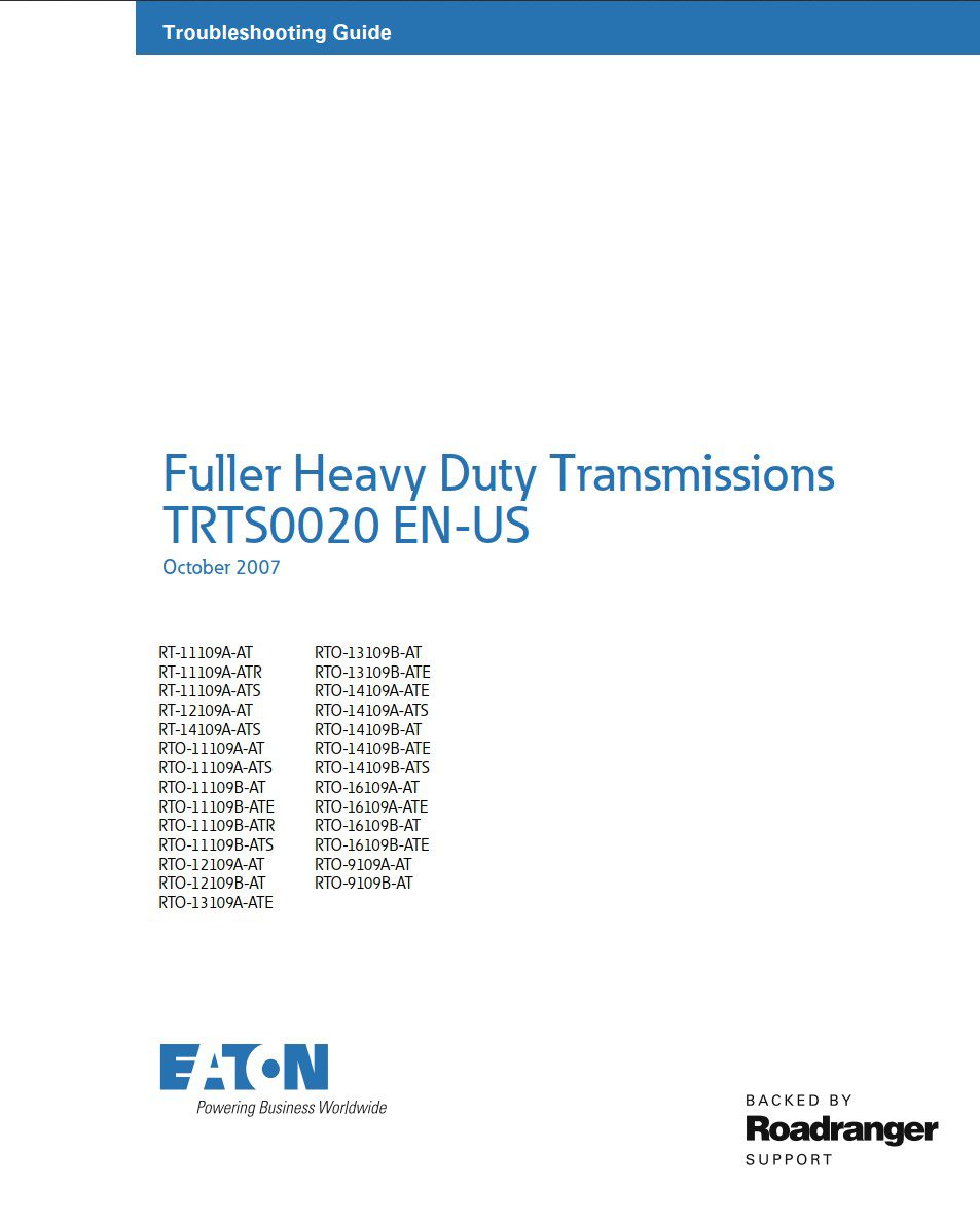 eaton rto 9109b at transmission service manual