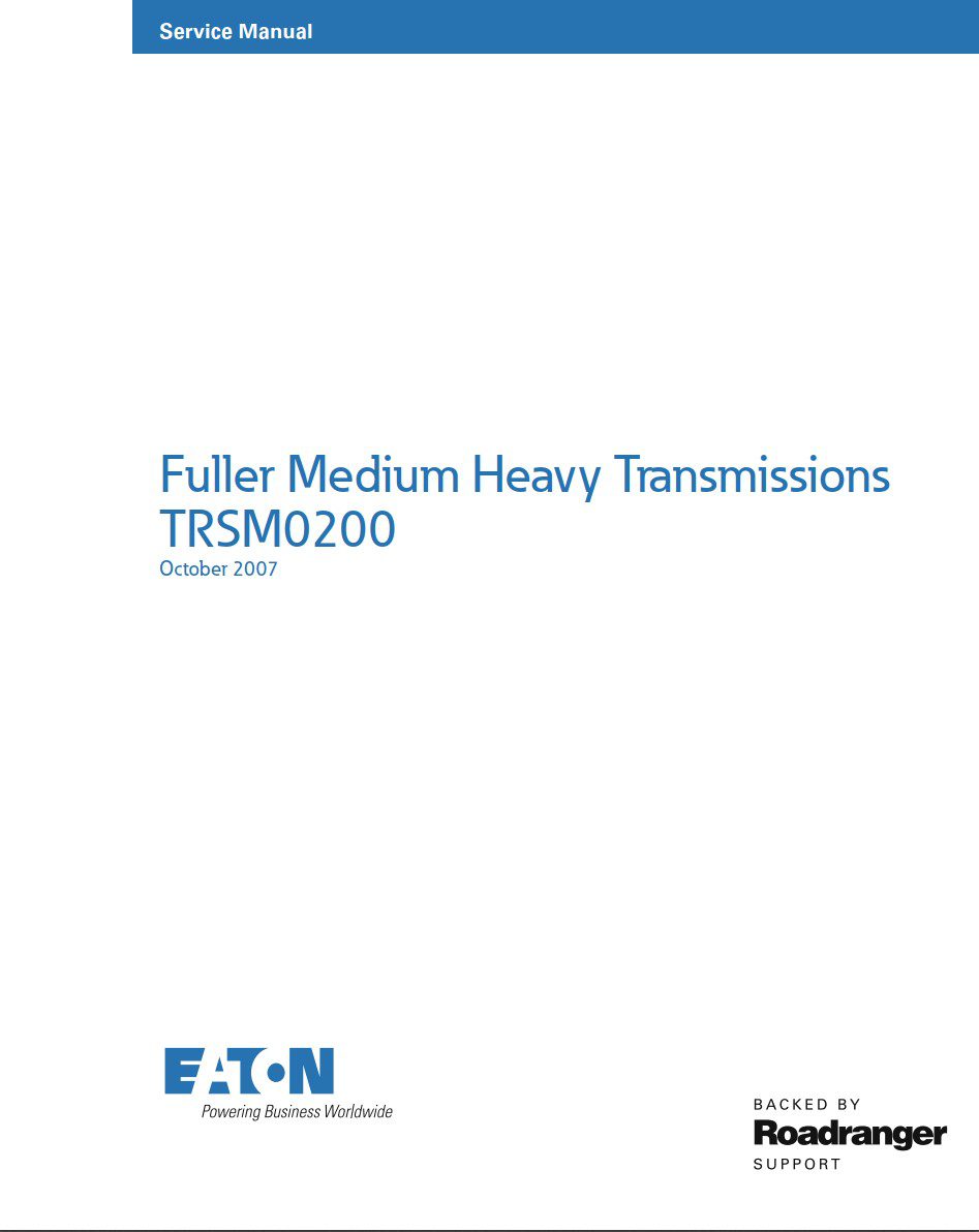eaton t 11605 transmission service manual