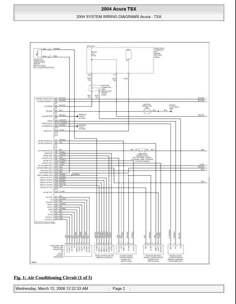 Acura TSX 2004 System Wiring Diagrams DIY & Guides