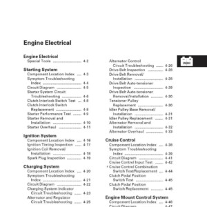 acura tsx 2009 engine electrical