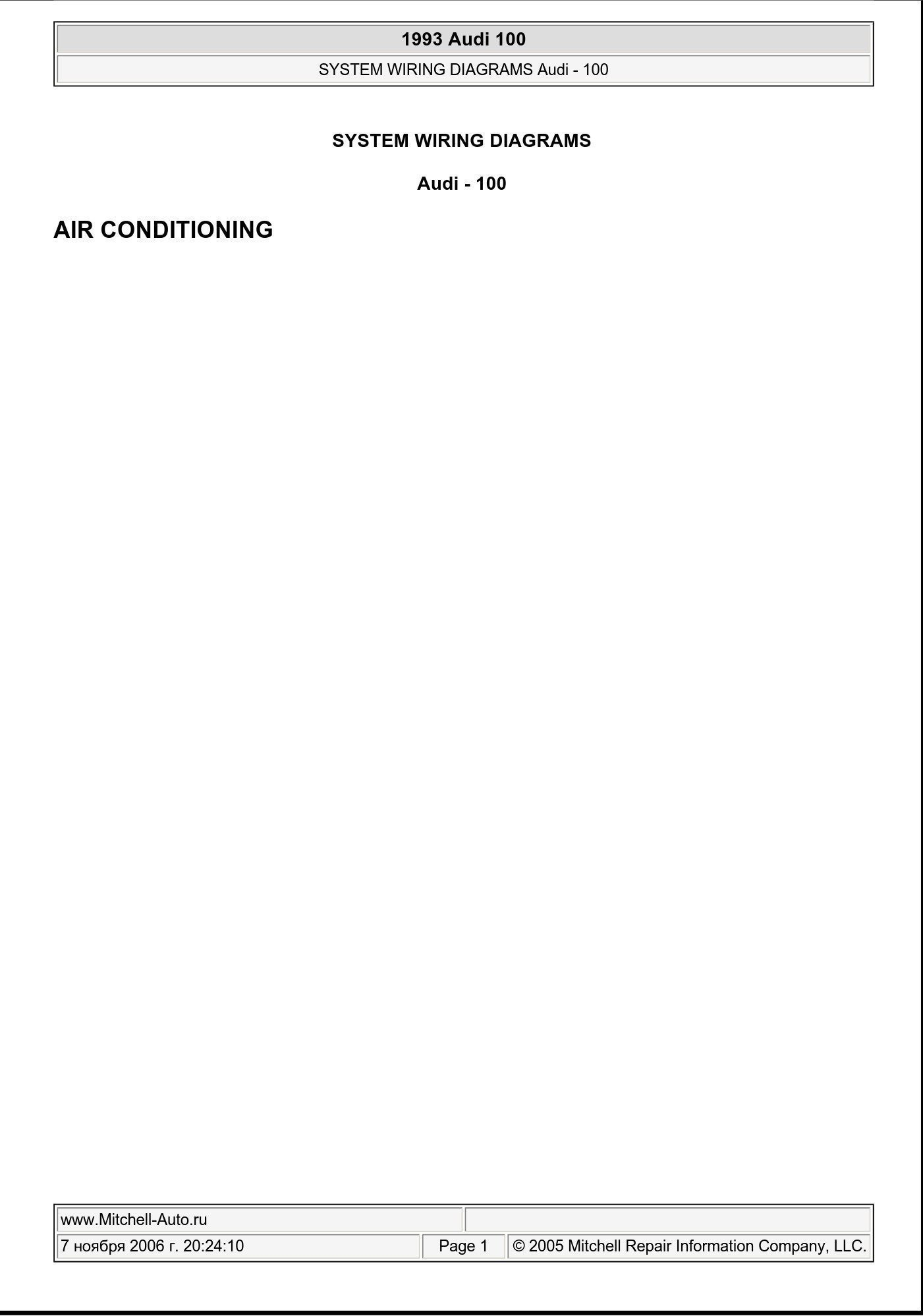 audi 100 1993 wiring diagram