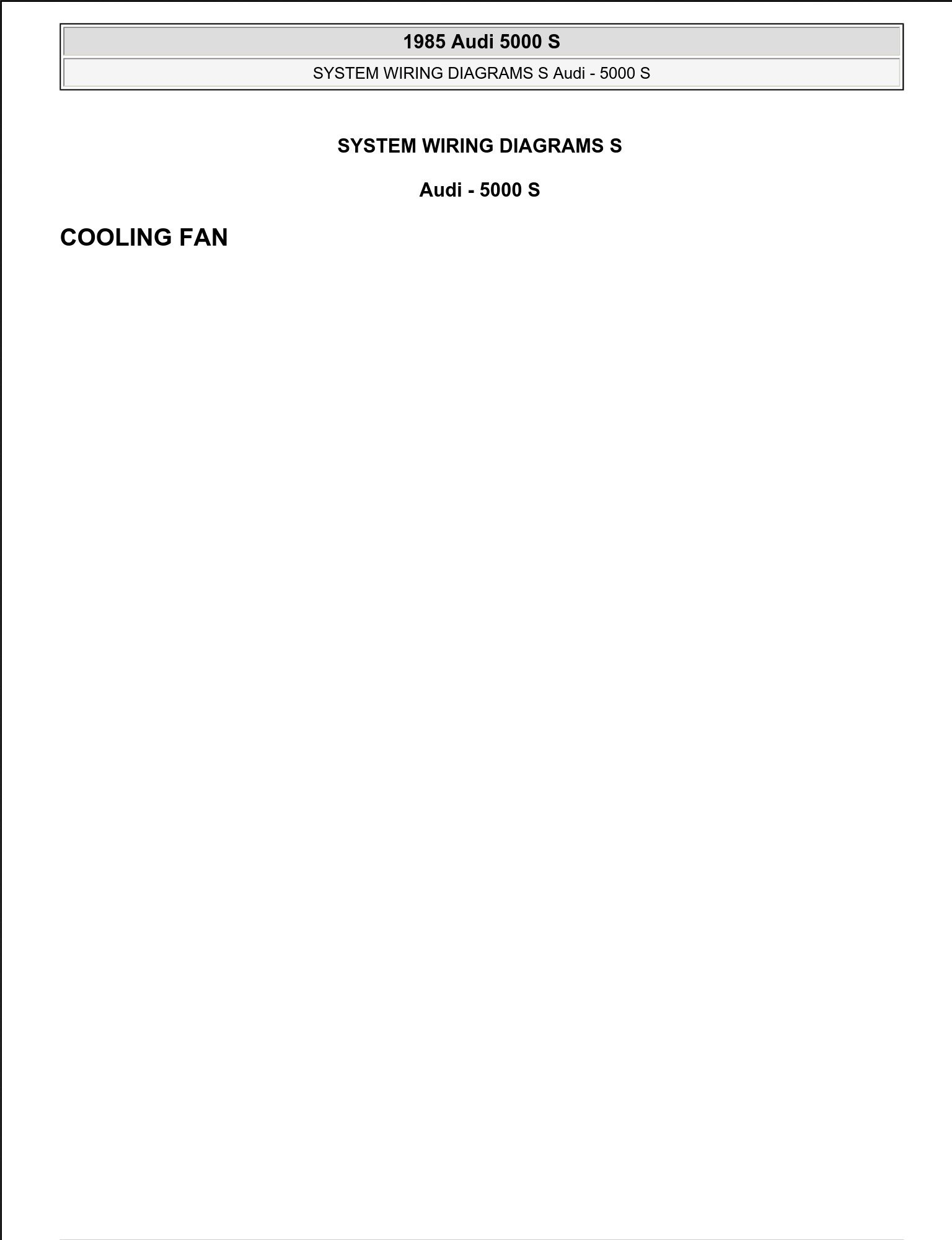 audi 5000 s 1985 wiring diagram