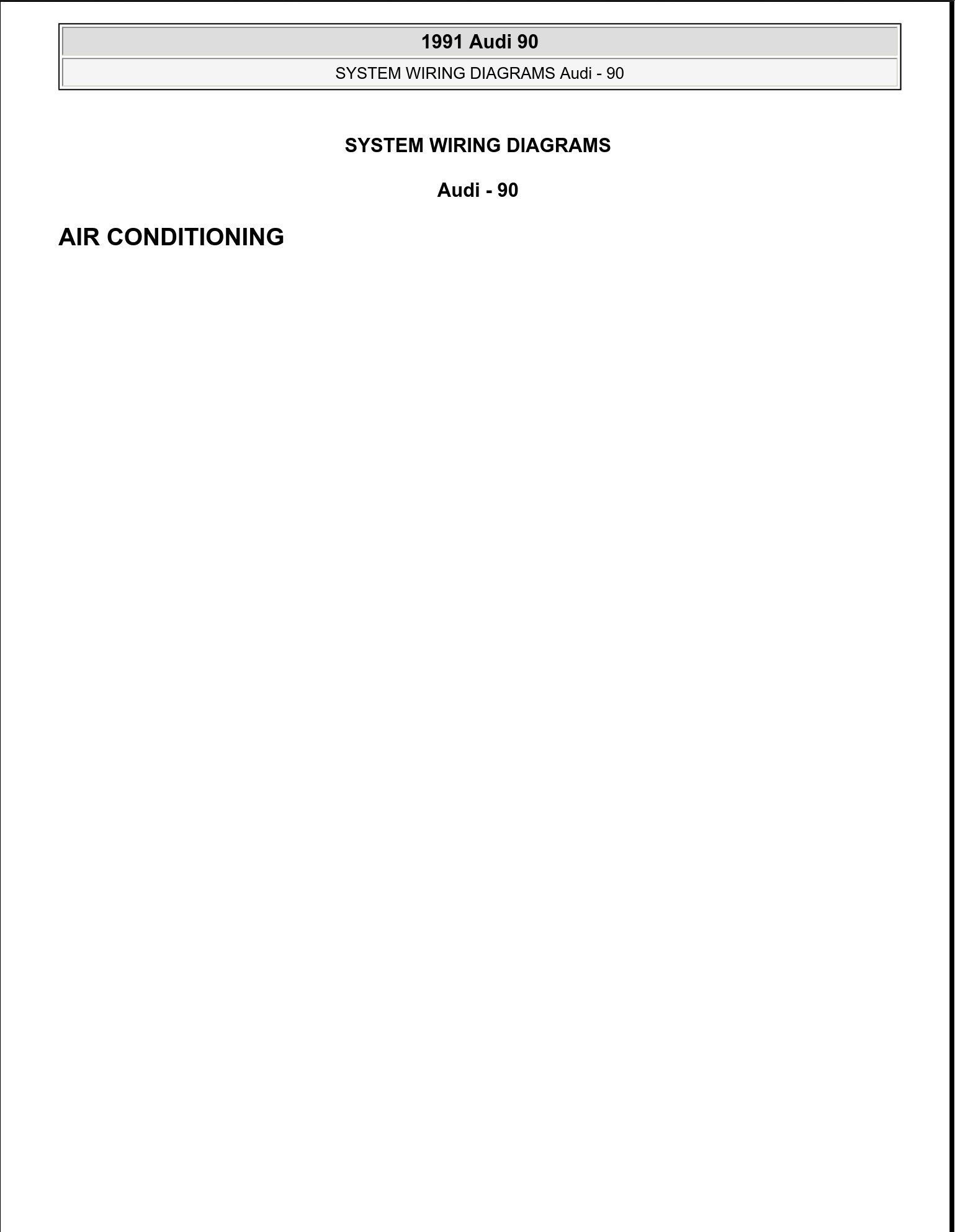 audi 90 1991 wiring diagram