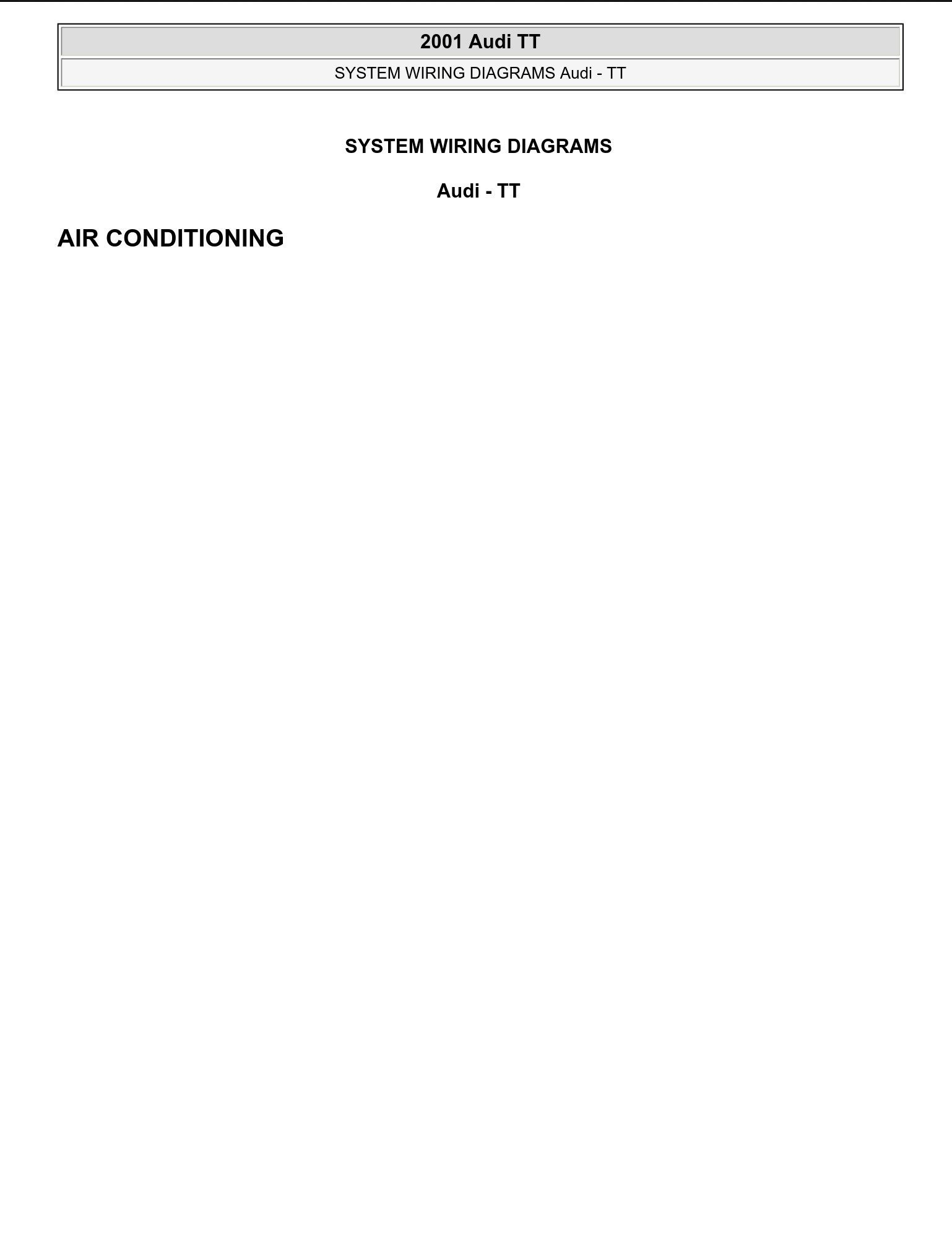 audi tt 2001 wiring diagrams