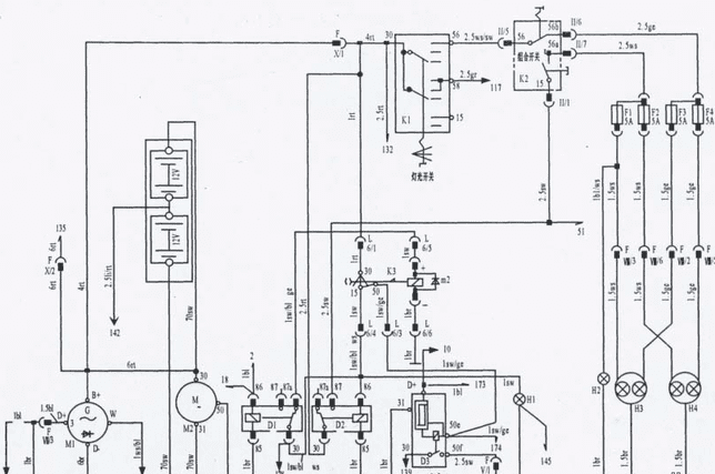 beifang benchi electrical diagram of starter and power supply system 1