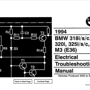 bmw 318is c 320i 325i s c 1994 electrical troubleshooting manual