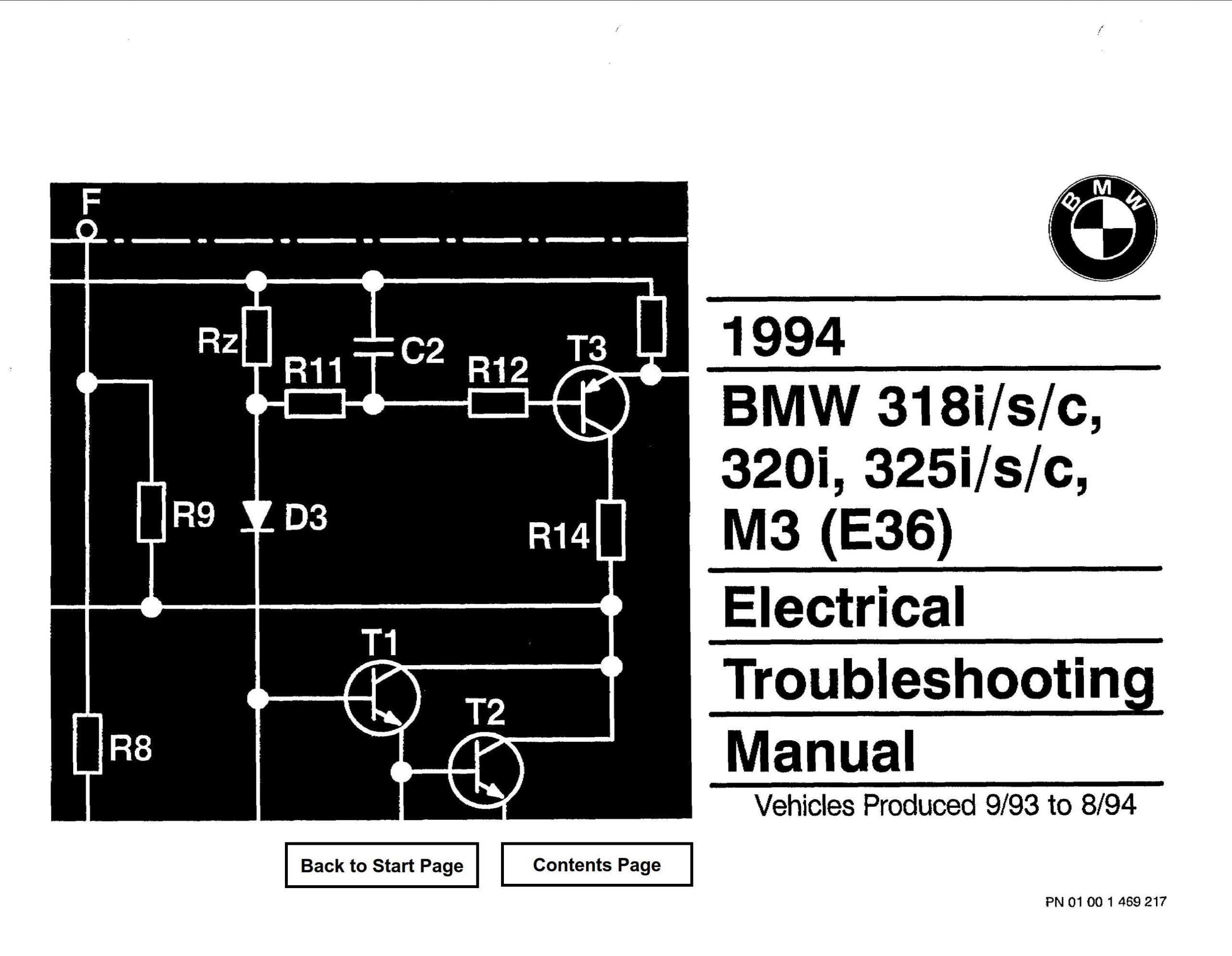 bmw 318is c 320i 325i s c 1994 electrical troubleshooting manual