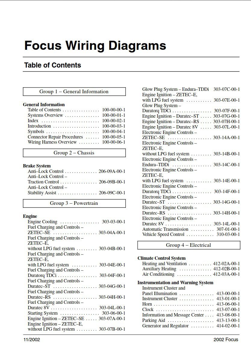ford focus 2002 service manual wiring diagrams