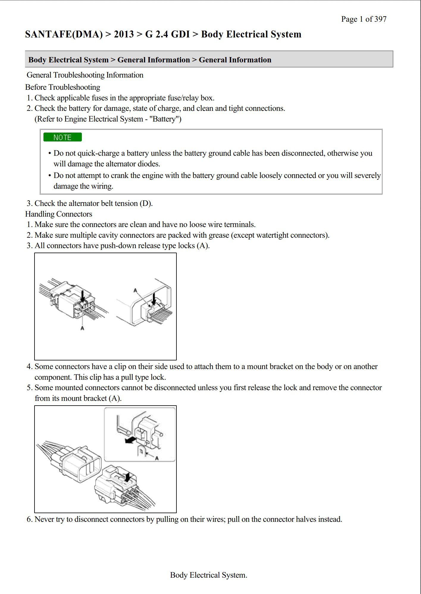 hyundai santa fe (dma) 2013 g 2.4 gdi body electrical system