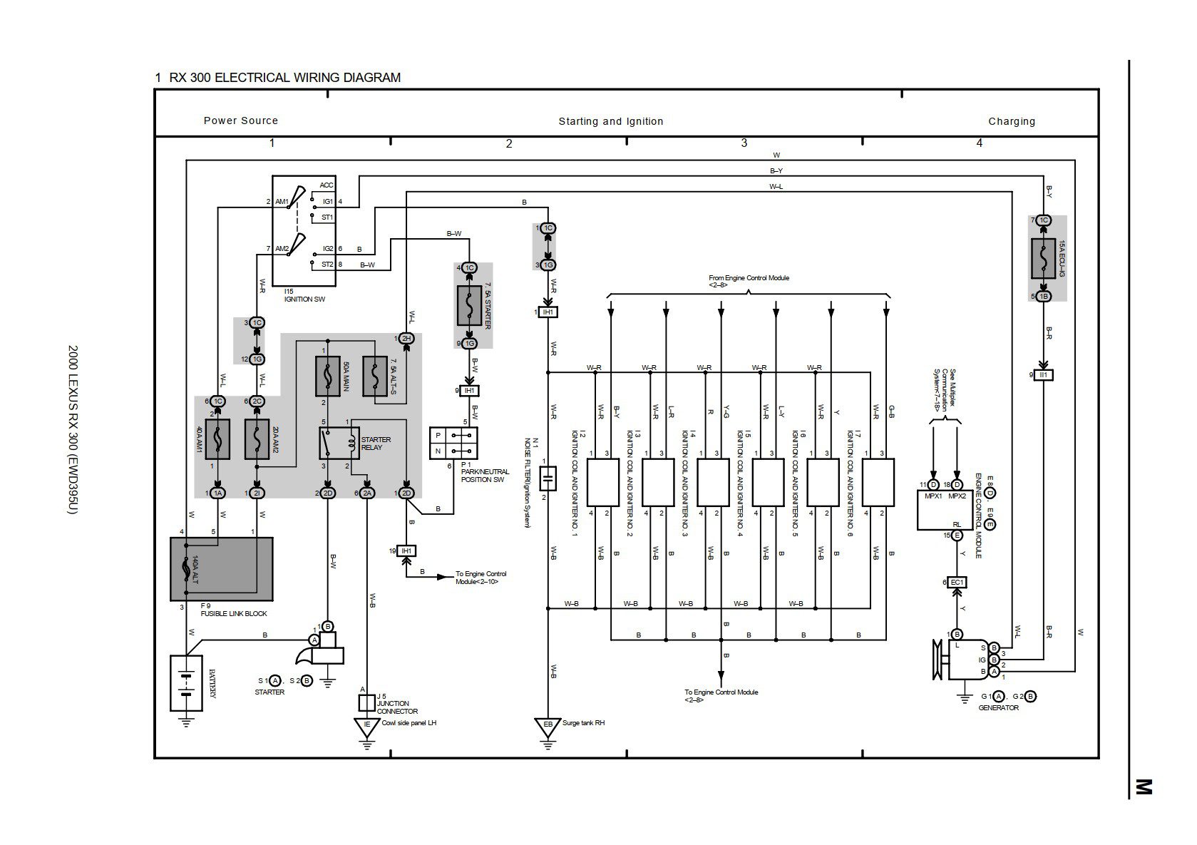 lexus rx 300 2000 electrical wiring diagram