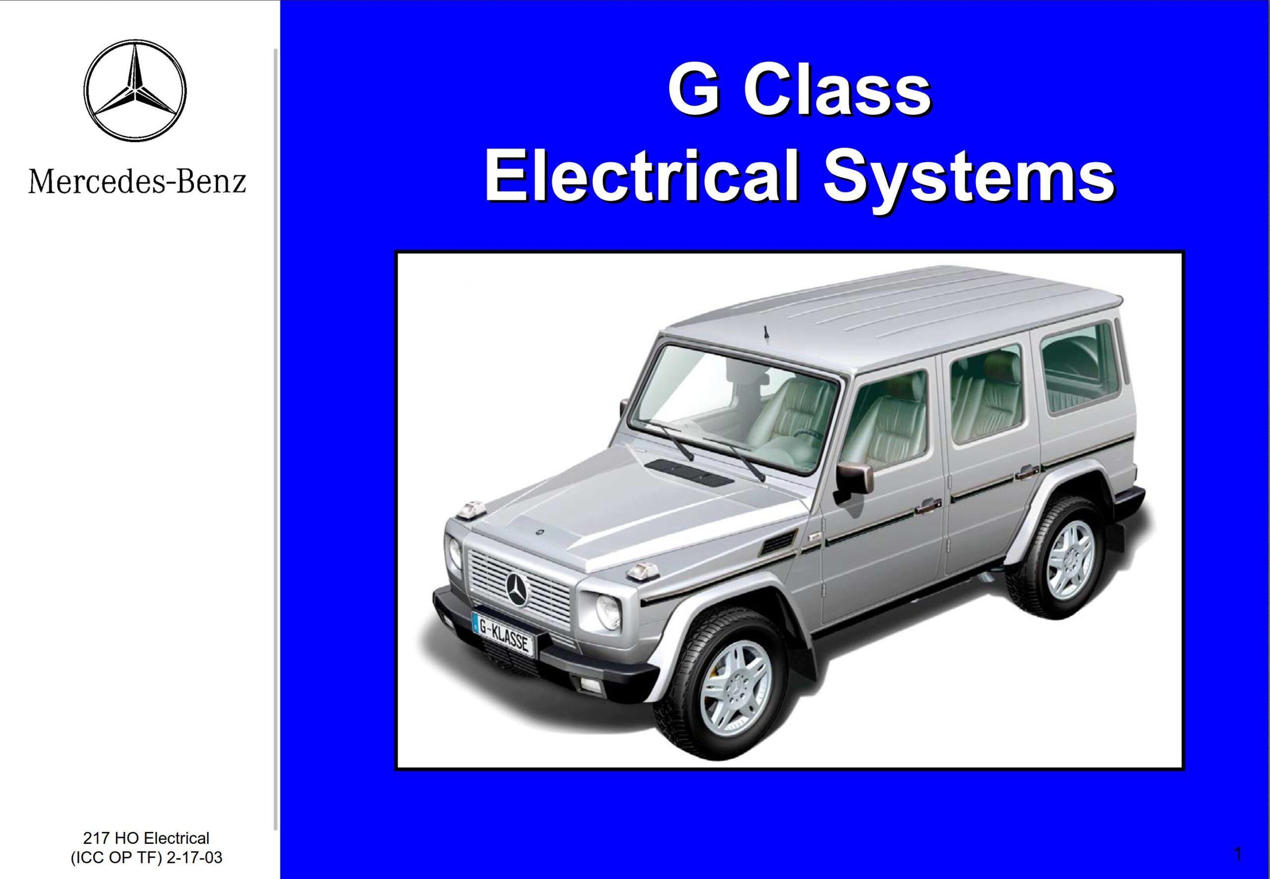 mercedes benz g class electrical systems
