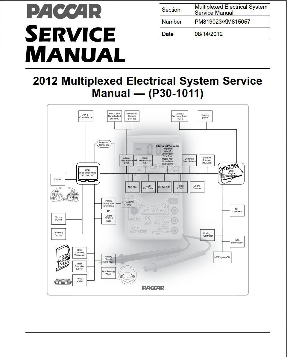 paccar 2012 multiplexed electrical system service manual