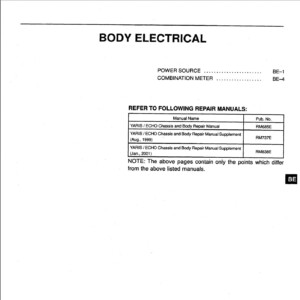 toyota yaris 2001 body electrical