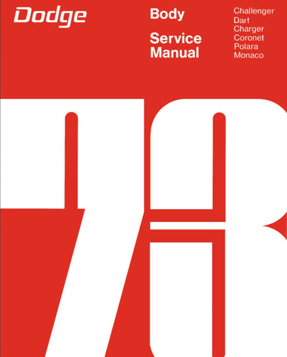 dodge challenger 1973 body repair manual