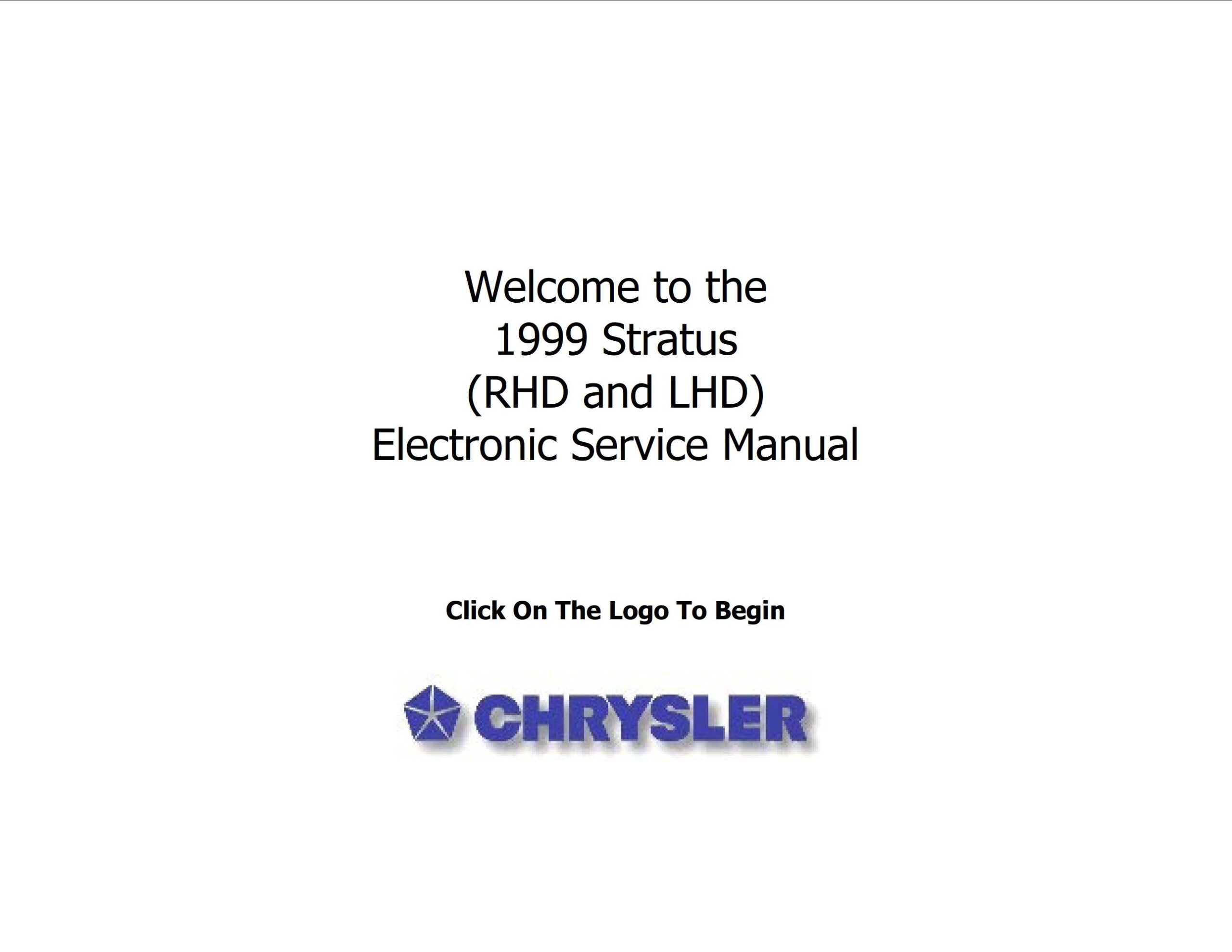 chrysler stratus 1999 workshop manual