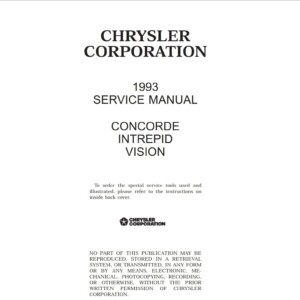 chrysler vision 1993 workshop manual