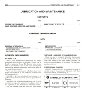 chrysler vision 1997 workshop manual