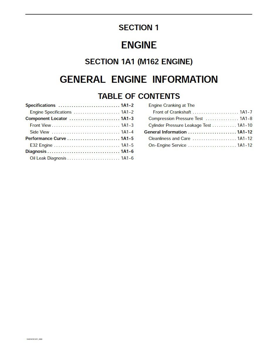 daewoo korando 1997 2000 workshop manual