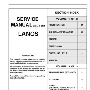 daewoo lanos 2002 repair service manual