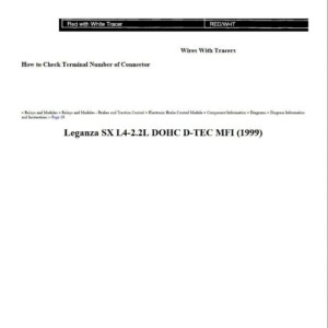 daewoo leganza 1999 sx l4 2.2l dohc workshop manual