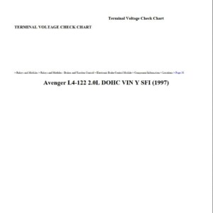 dodge avenger 1997 2.0l dohc workshop manual