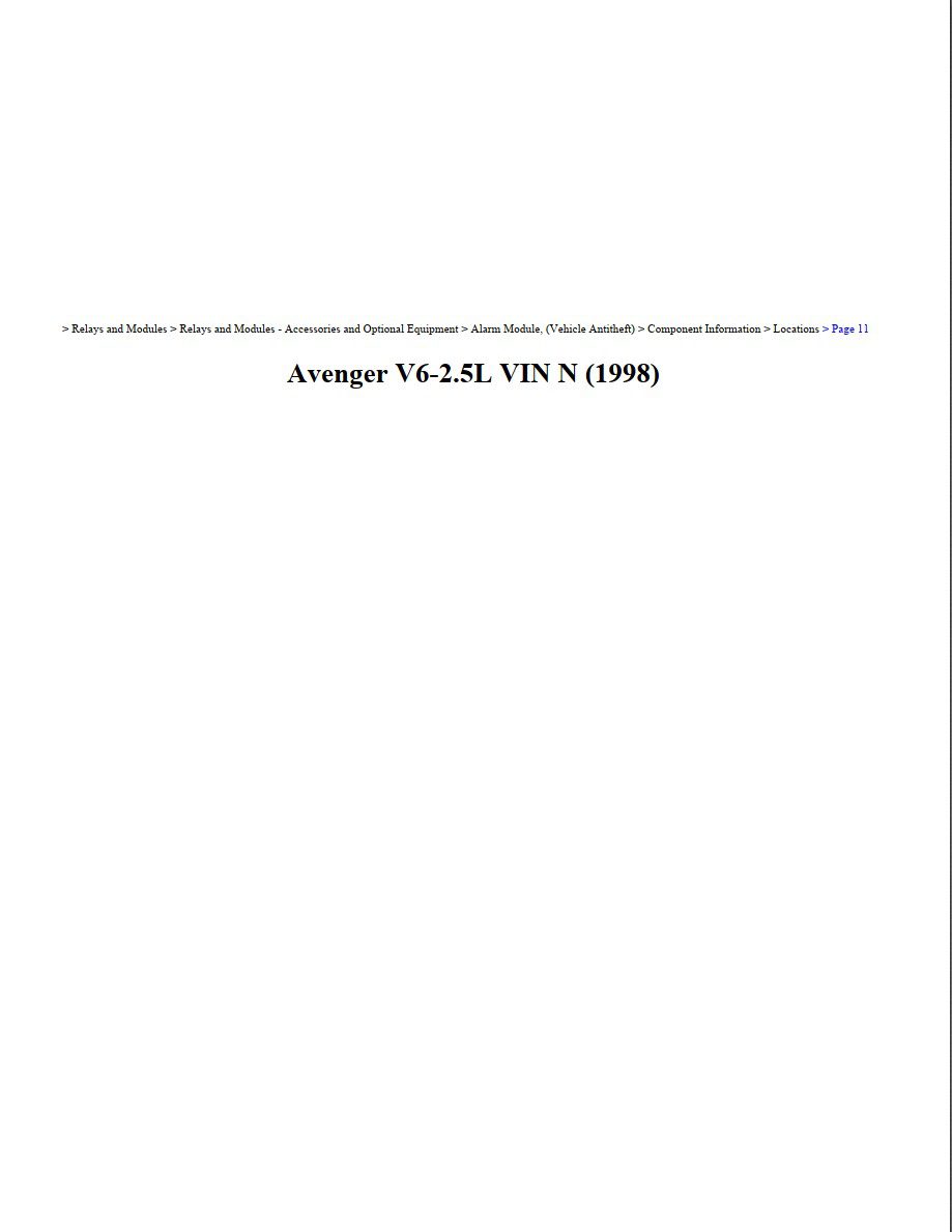 dodge avenger 1998 2.5l vin n workshop manual
