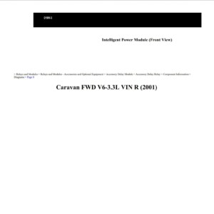 dodge caravan 2001 3.3l workshop manual