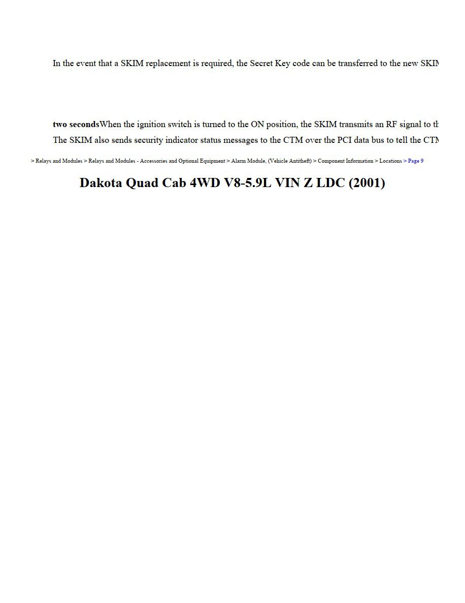 dodge dakota 2001 quad cab 4wd v8 5.9l workshop manual