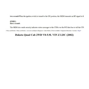dodge dakota 2002 2wd v8 5.9l workshop manual