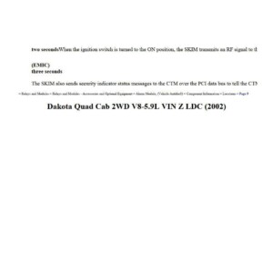 dodge dakota 2002 quad cab 2wd 5.9l vin z ldc workshop manual