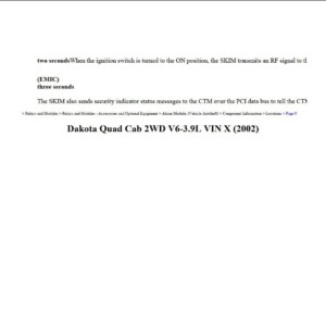 dodge dakota 2002 quad cab 2wd v6 3.9l workshop manual