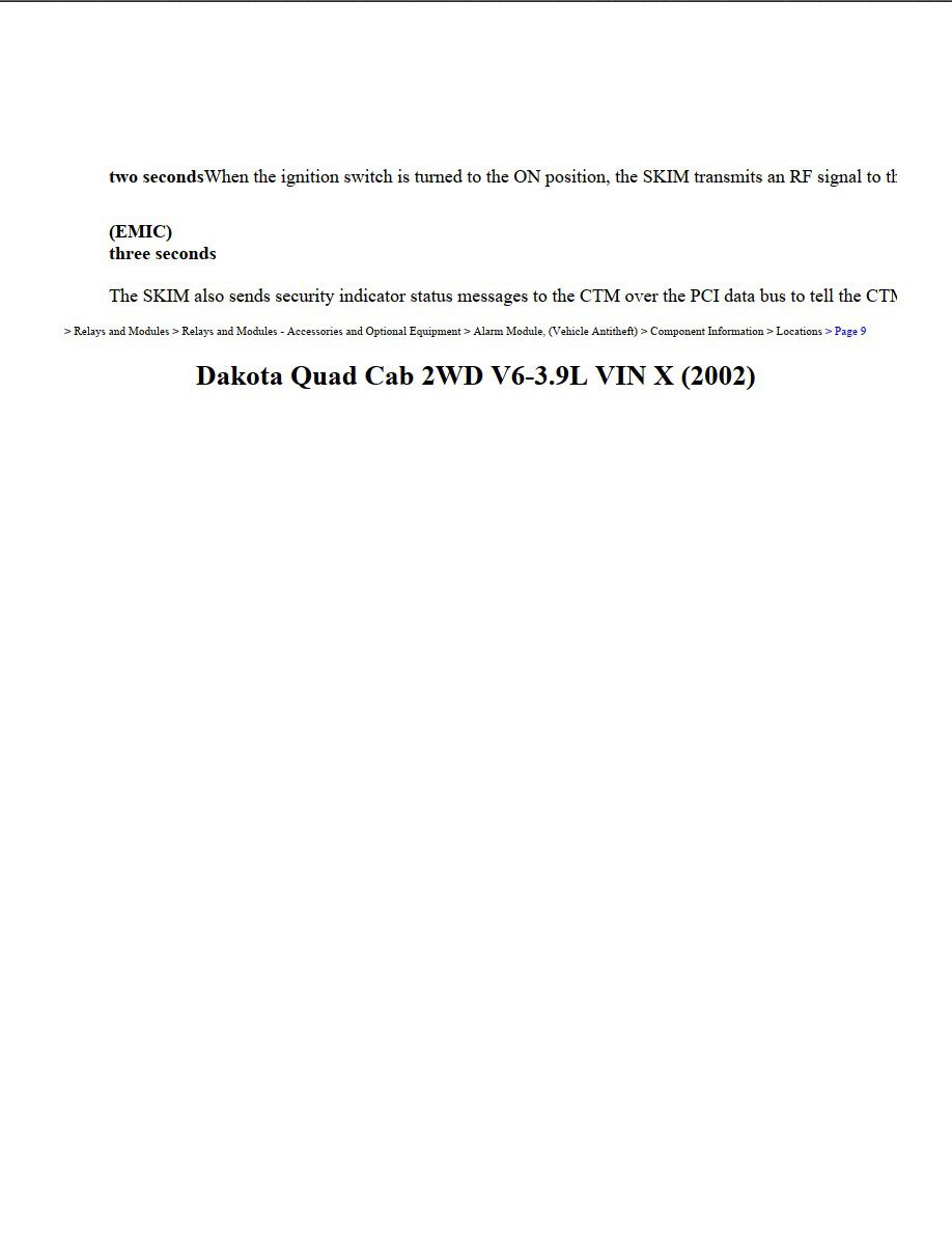 dodge dakota 2002 quad cab 2wd v6 3.9l workshop manual