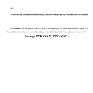 dodge durango 2001 2wd v8 4.7l workshop manual