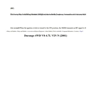 dodge durango 2001 4wd v8 4.7l workshop manual