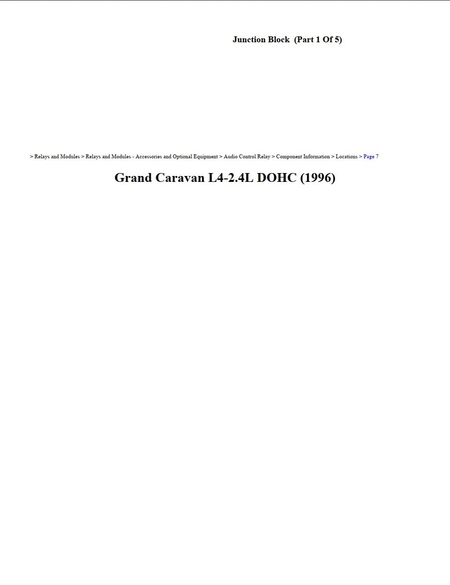 dodge grand caravan 1996 2.4l dohc workshop manual
