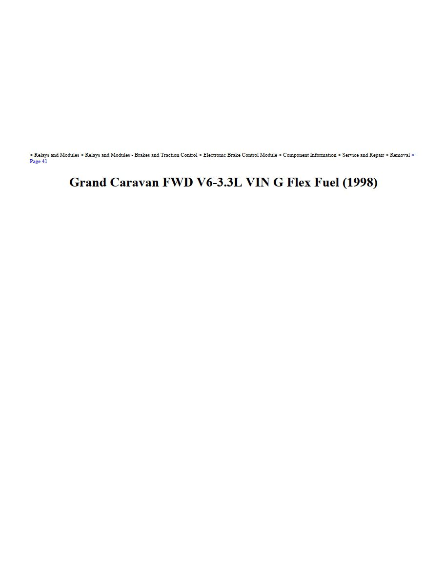 dodge grand caravan 1998 3.3l workshop manual
