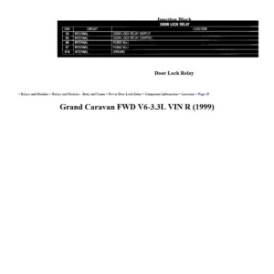 dodge grand caravan 1999 3.3l vin r workshop manual