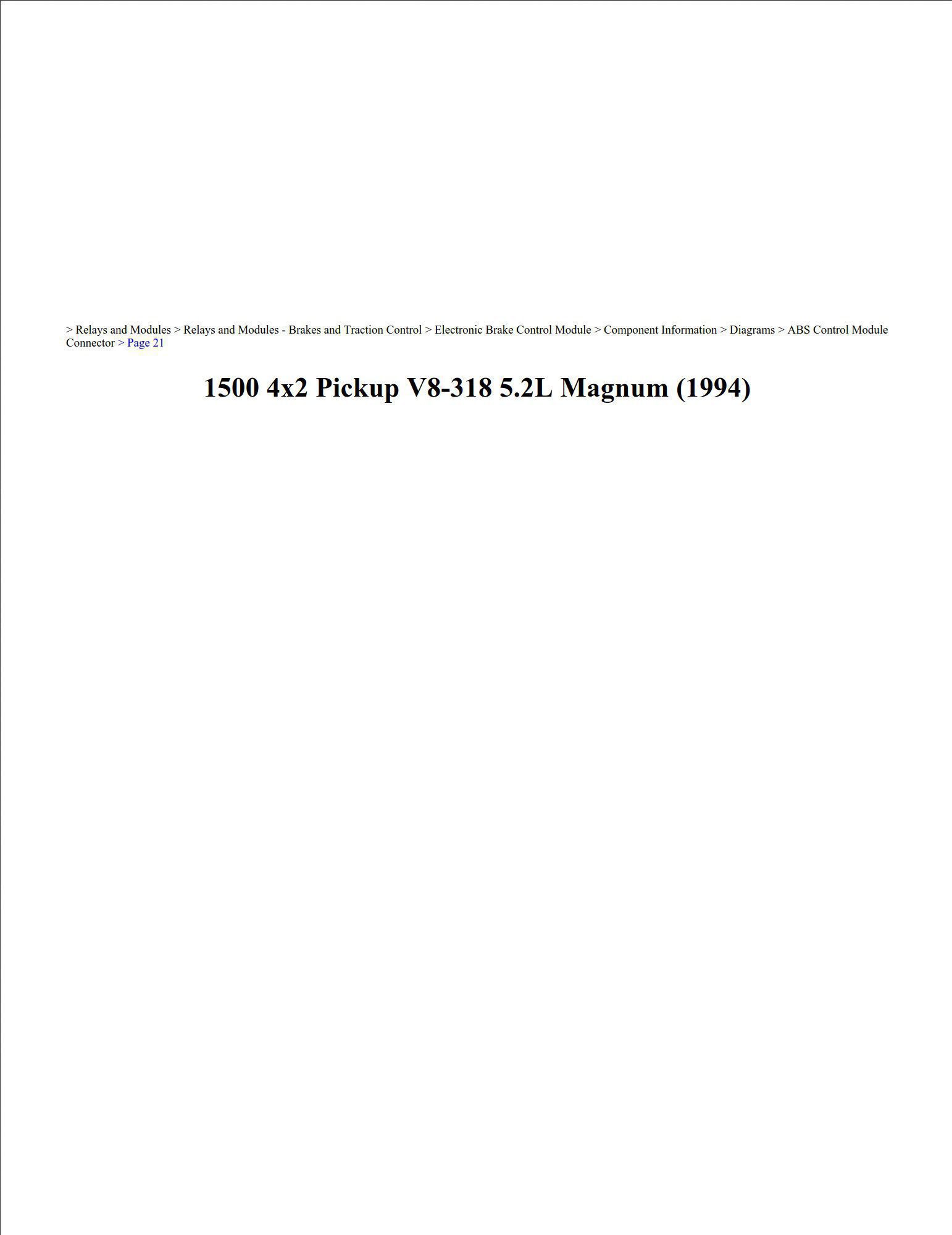 dodge magnum 1994 4x2 v8 5.2l workshop manual
