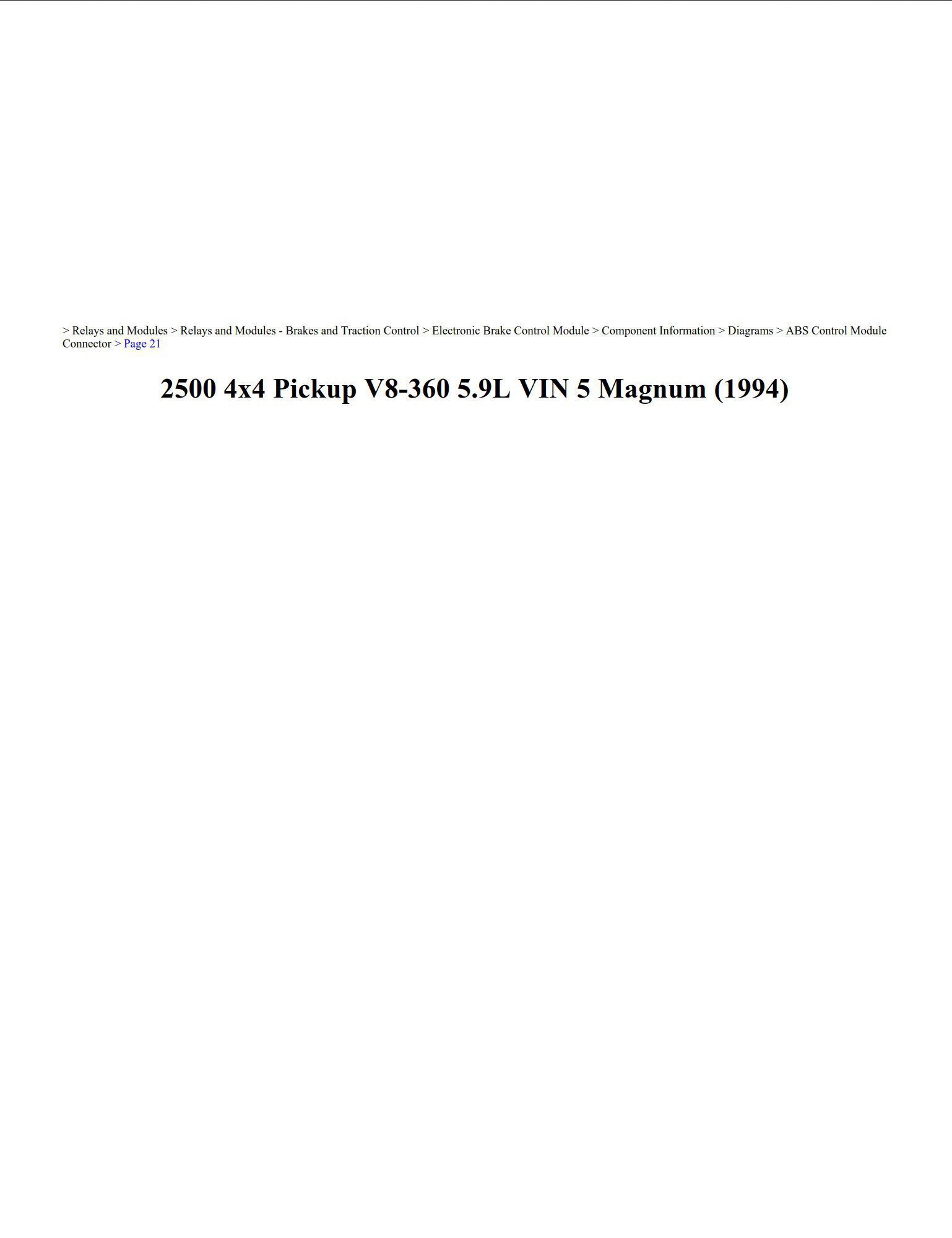 dodge magnum 1994 v8 5.9 workshop manual