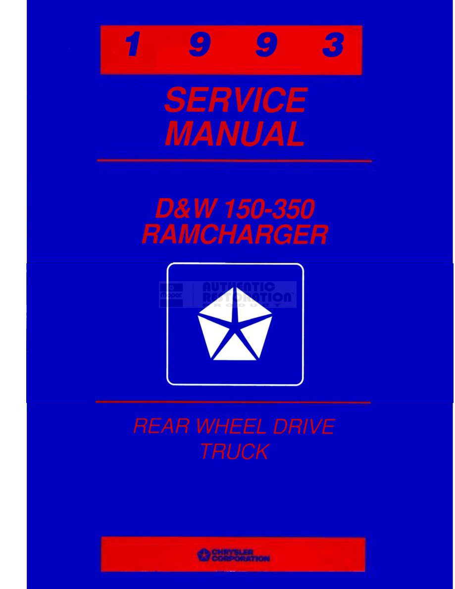 dodge ram 1993 workshop manual