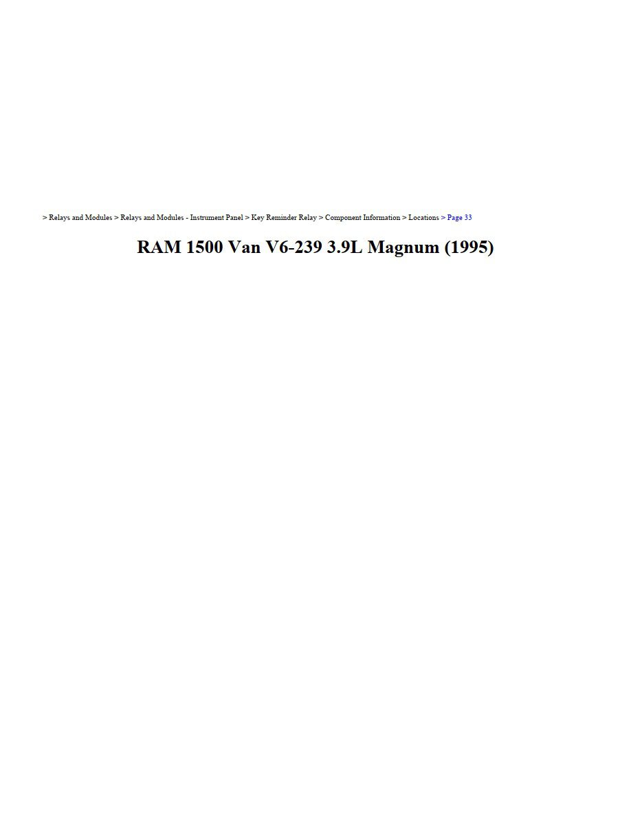 dodge ram 1995 1500 v6 3.9l workshop manual