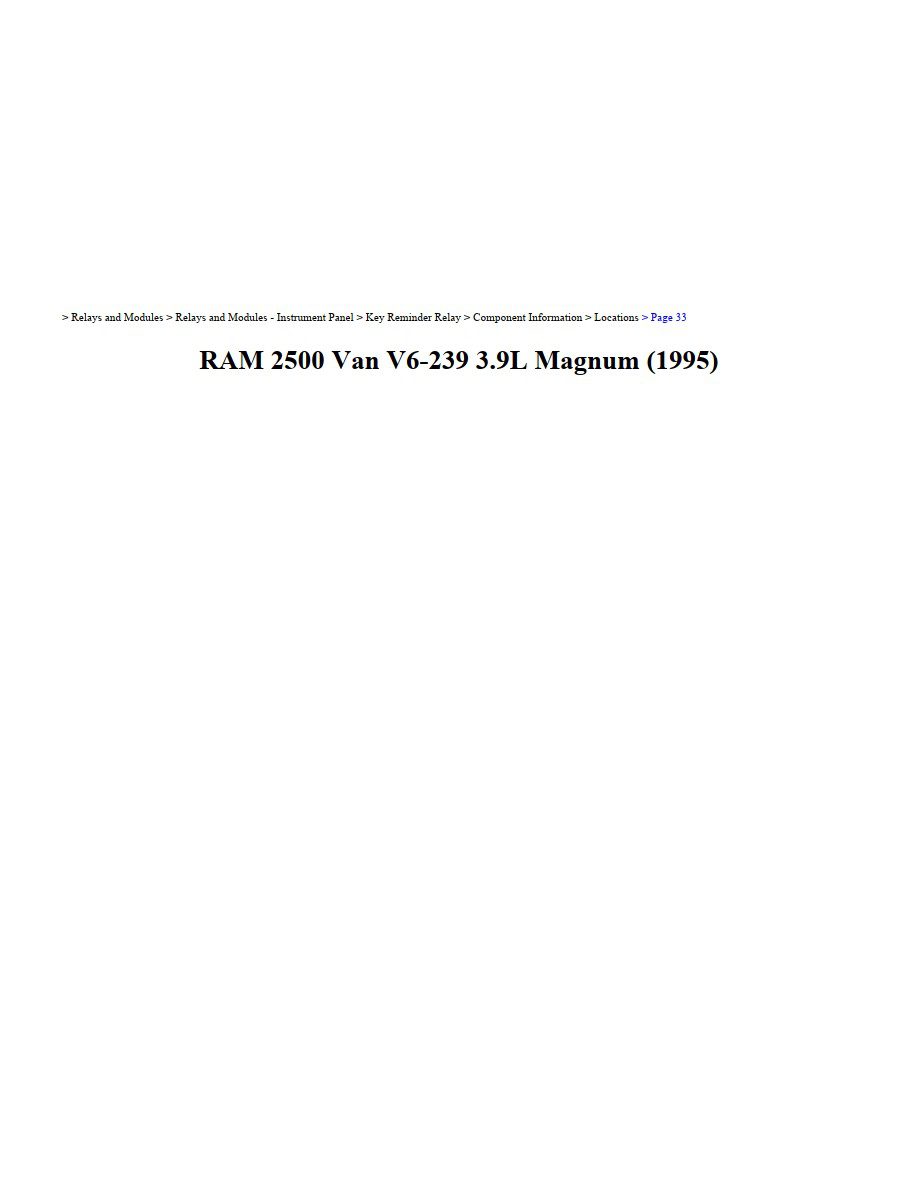 dodge ram 1995 2500 3.9l workshop manual