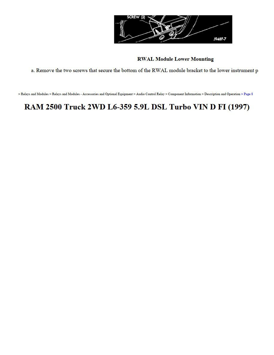 dodge ram 1997 2500 2wd 5.9l dsl turbo workshop manual