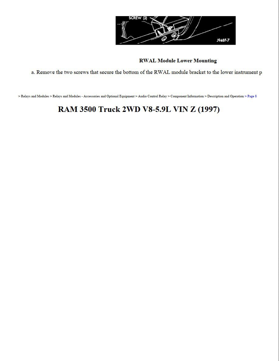 dodge ram 1997 3500 2wd v8 5.9 workshop manual